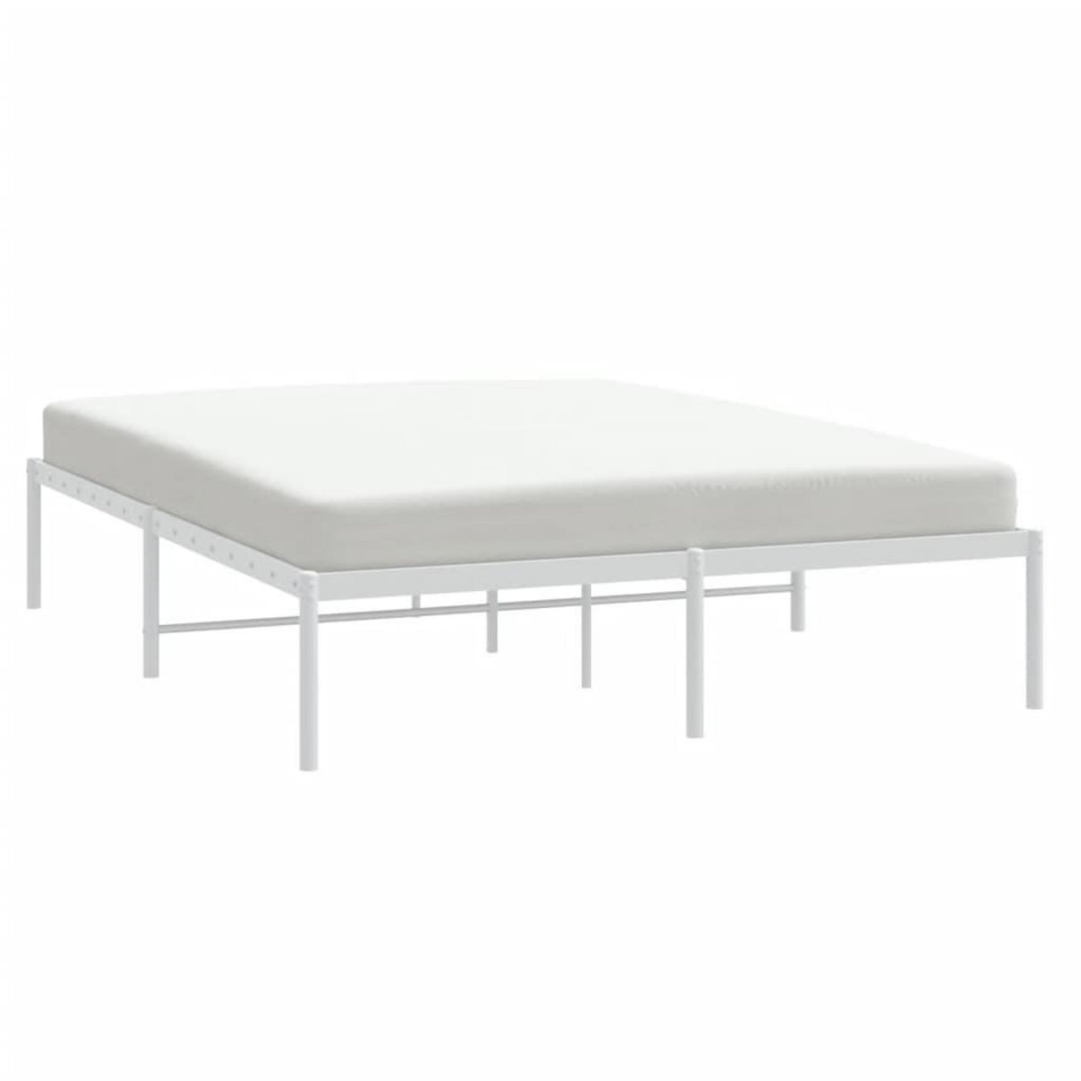 VIDAXL Cadre de lit metal sans matelas blanc 140x200 cm