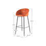 Voir la diapositive 4 : Rendez vous déco Lot de 2 chaises de bar 75 cm en velours orange - Marquise