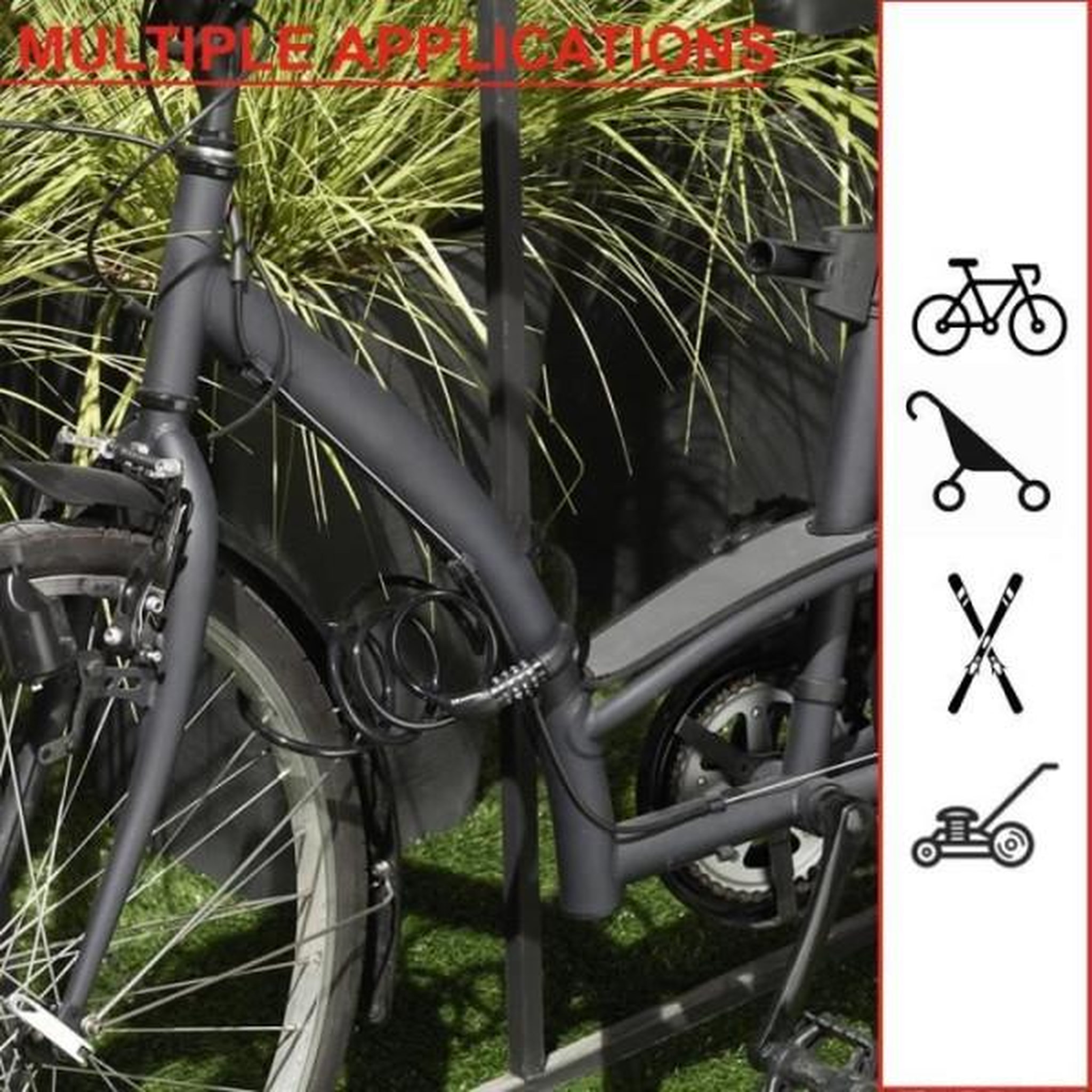 Voir la diapositive 4 : Master lock MASTER LOCK Cable Antivol Vélo - 1,2 m câble