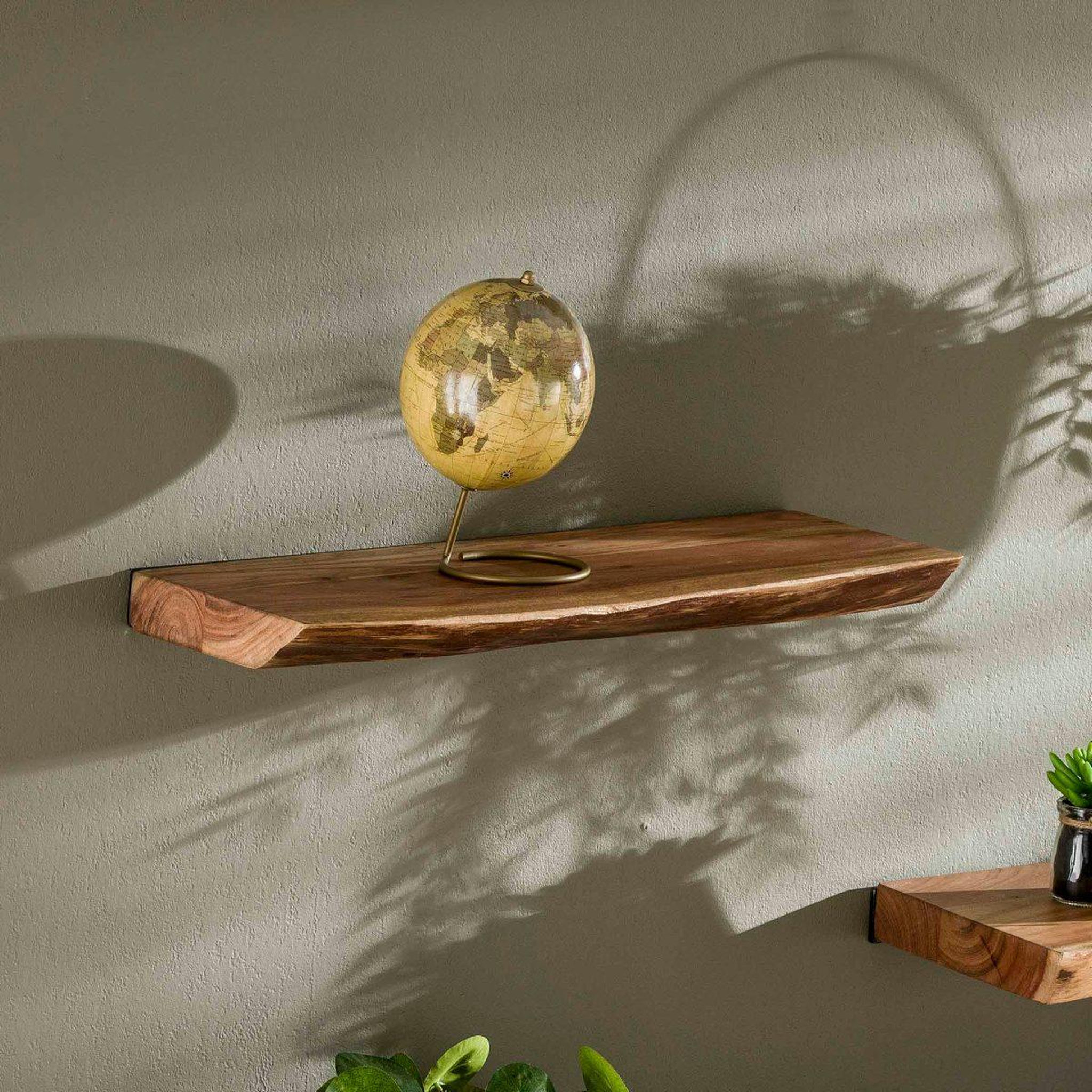Voir la diapositive 2 : JLC KREATION Étagère murale en bois d'acacia massif 60cm ernest