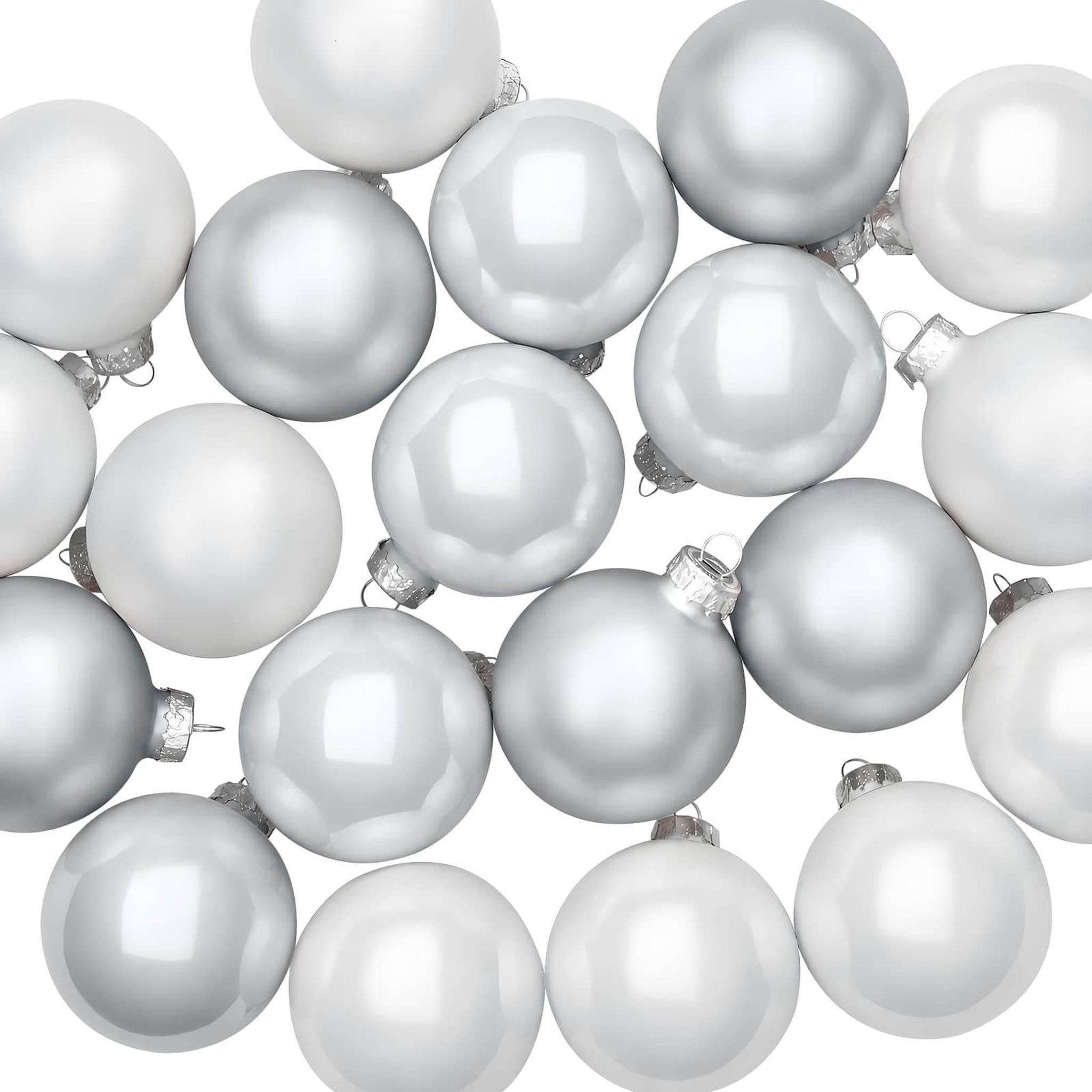 Voir la diapositive 5 : VIDAXL Ensemble de boules de Noël 30 pc Argente et blanc 6 cm