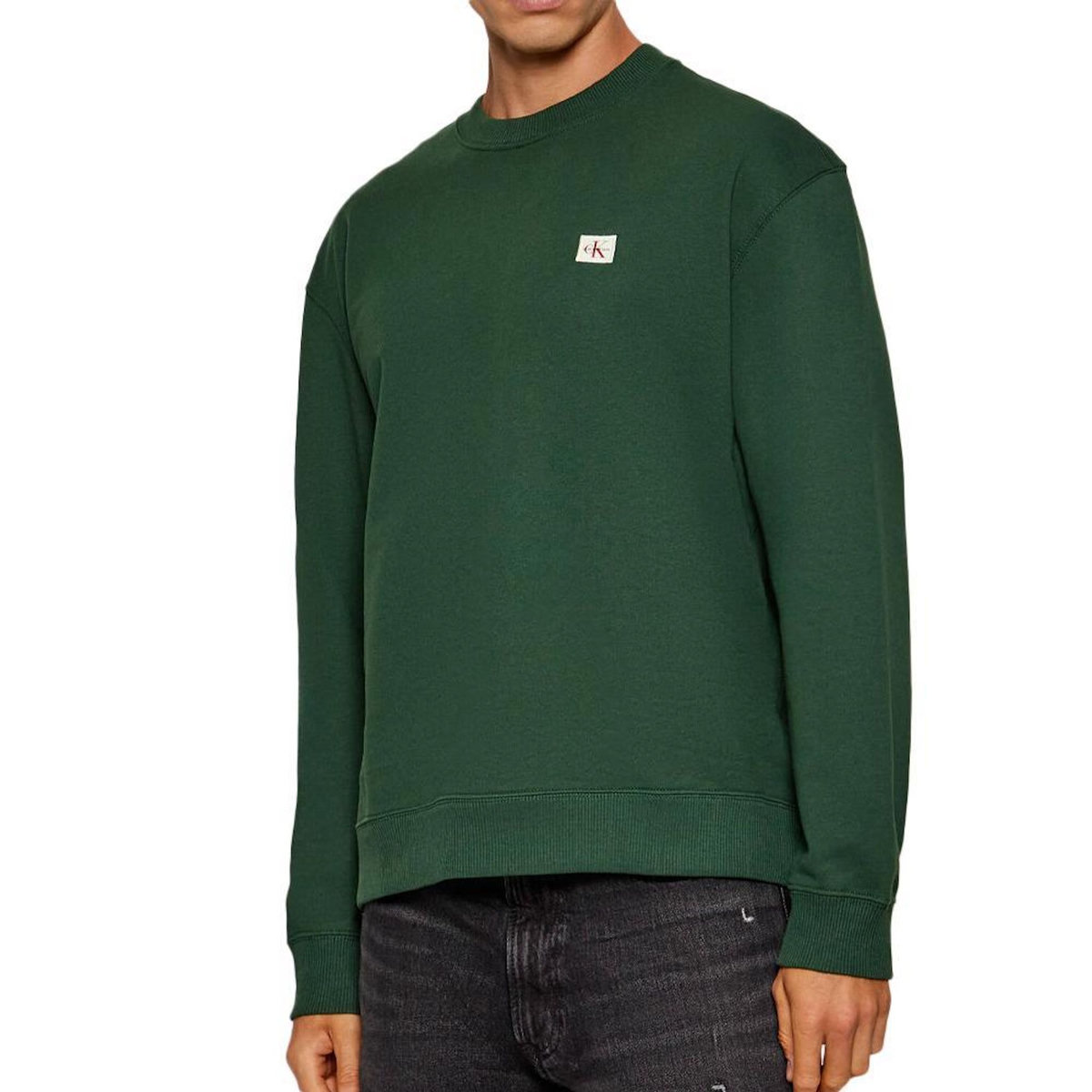 CALVIN KLEIN JEANS Sweat Vert Homme Calvin Klein Jeans 350 Terry Badge