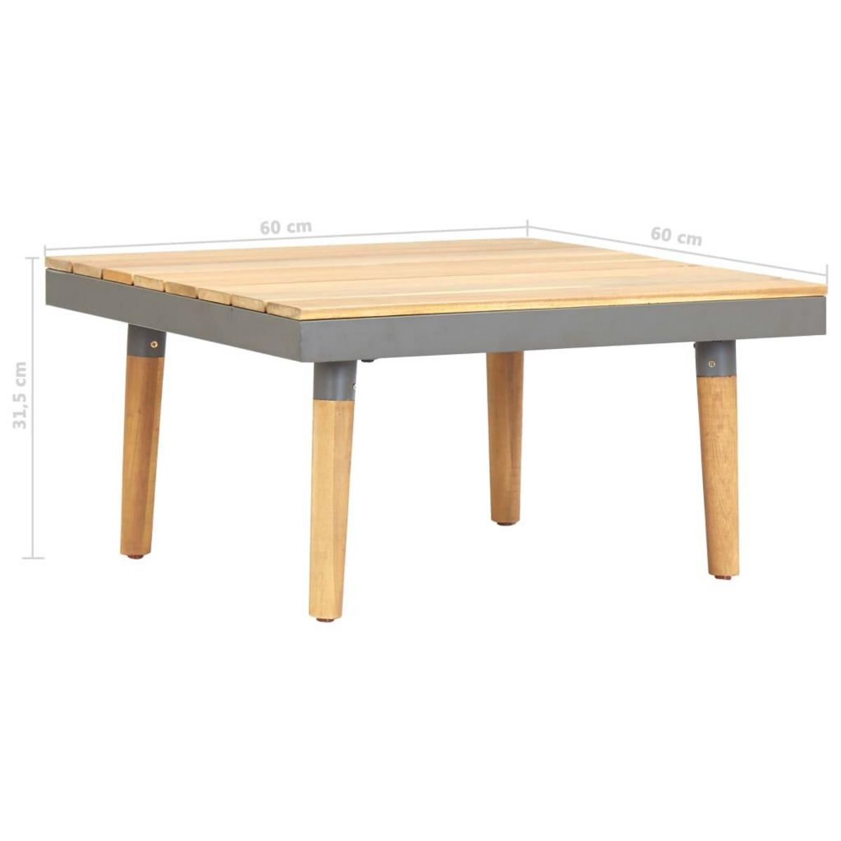 VIDAXL Table basse de jardin 60x60x31,5 cm Bois solide d'acacia