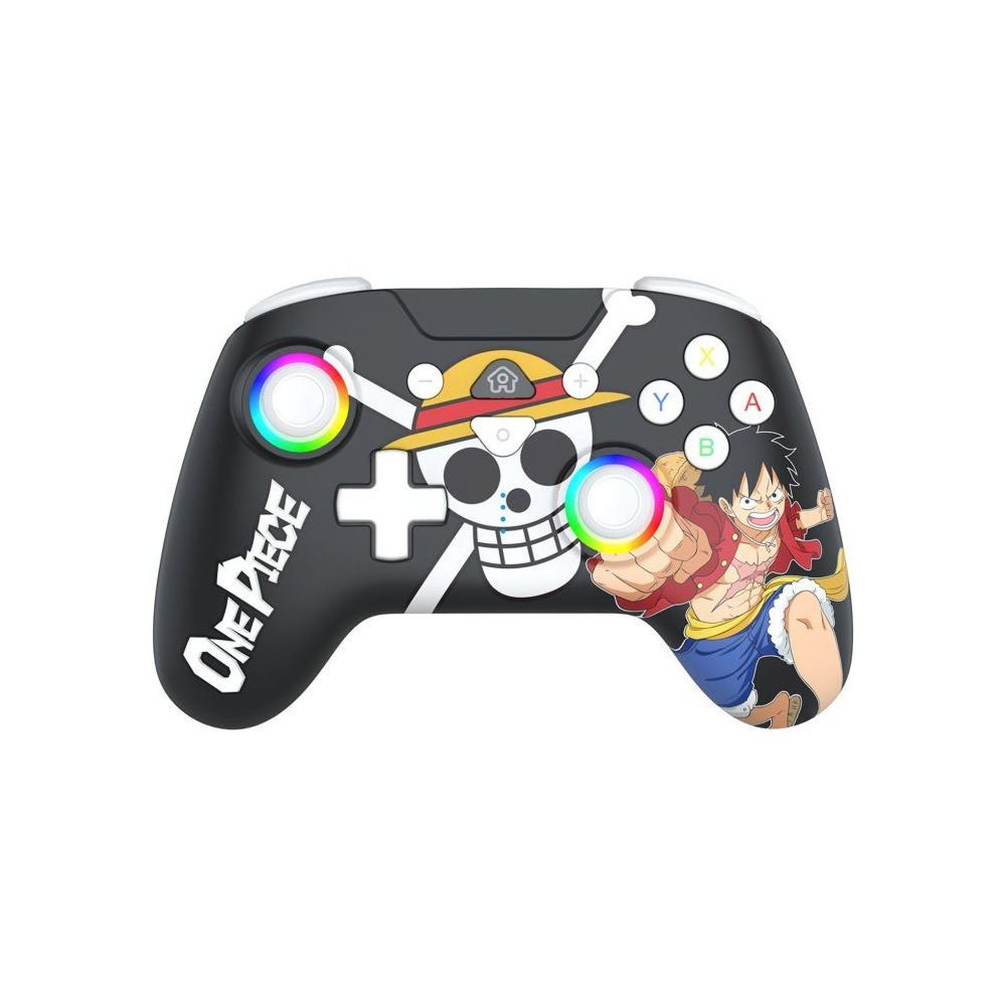 Voir la diapositive 1 : Subsonic Manette sans fil Bluetooth Switch One Piece Luffy Fishman noire, LEDs programmables, gyroscope 6 axes, boutons arrière M1/M2