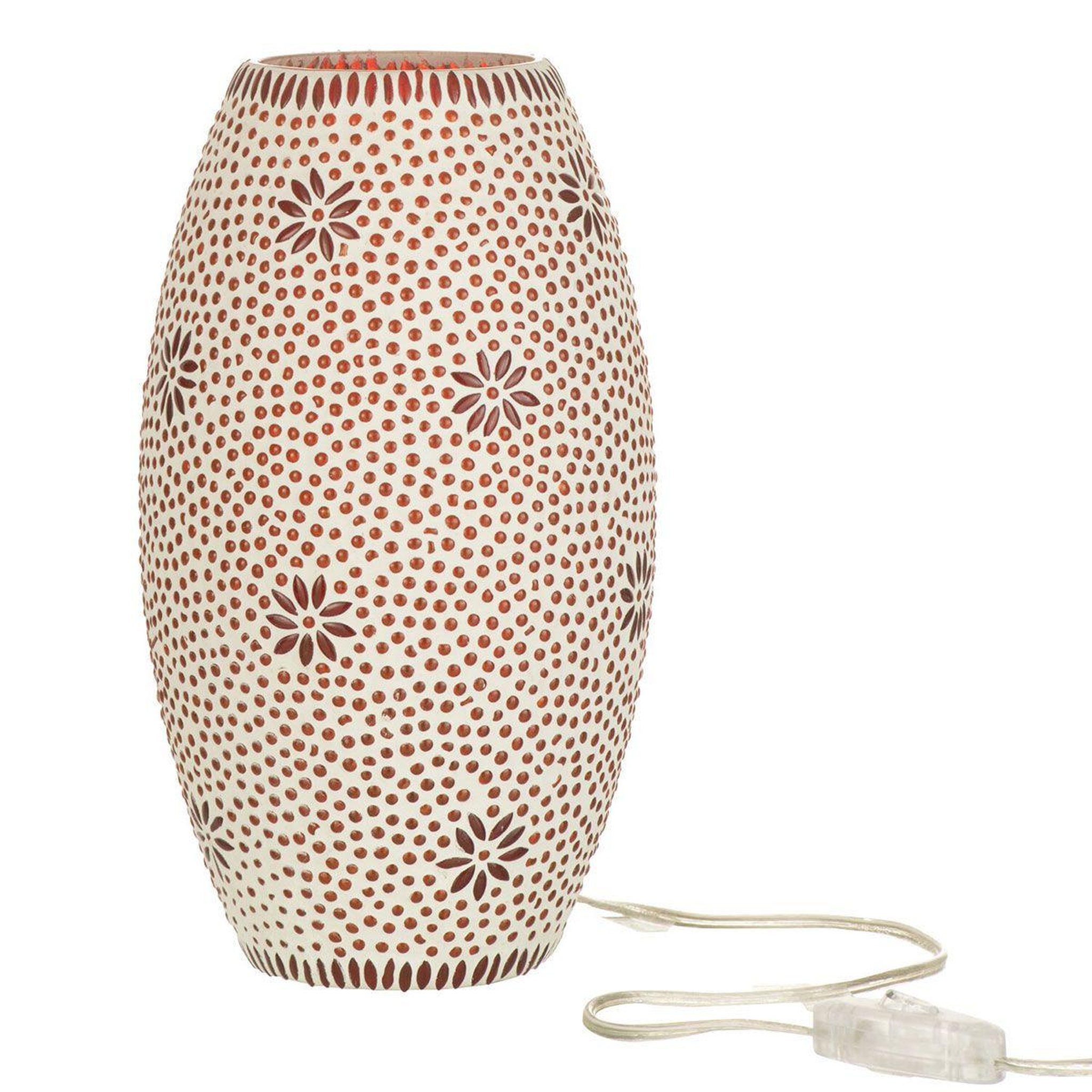 Voir la diapositive 2 : J-LINE Lampe à poser en verre  bram  28cm rouge