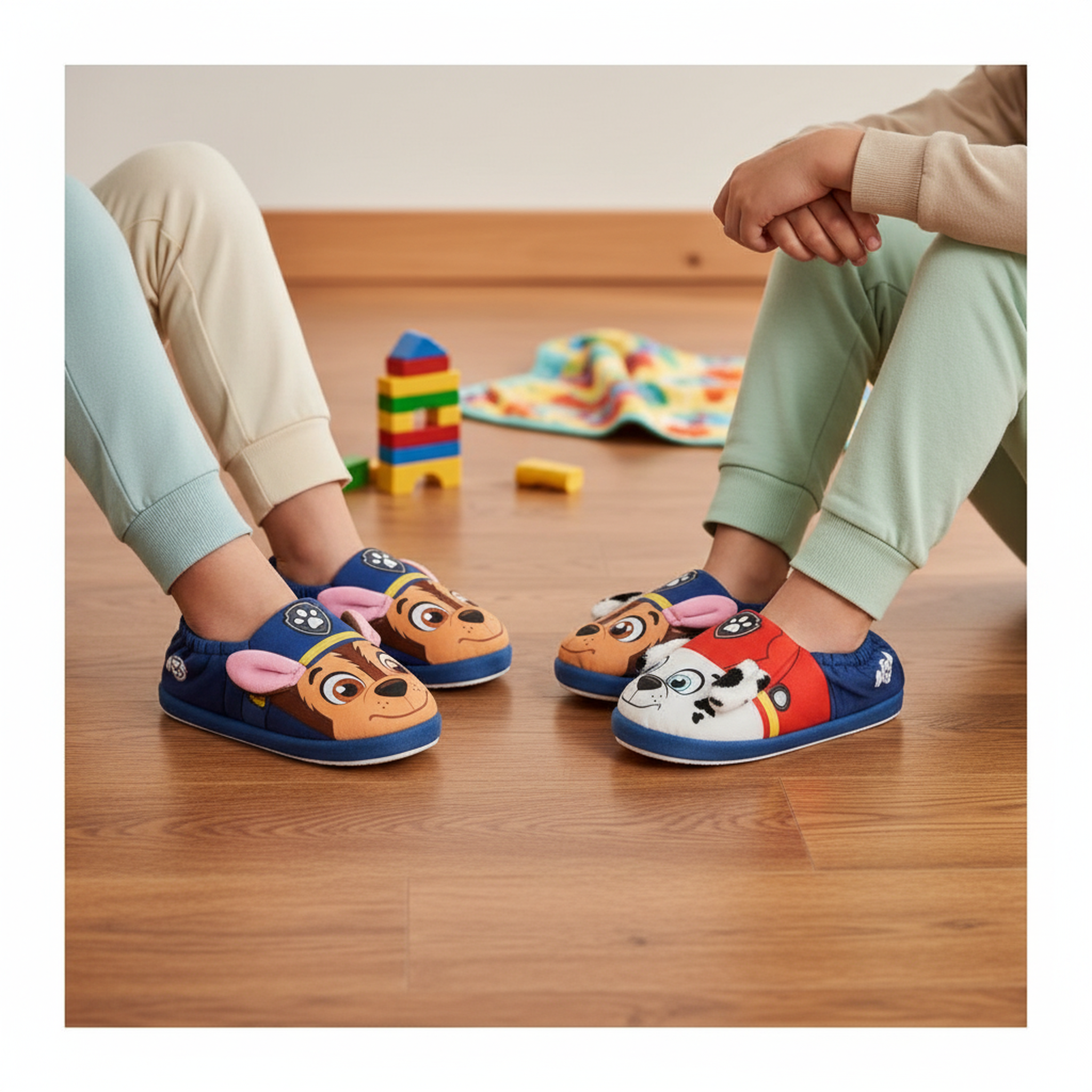 Voir la diapositive 2 : Pat Patrouille Ozabi pack 2 paires chaussons enfant pat patrouille antidérapants