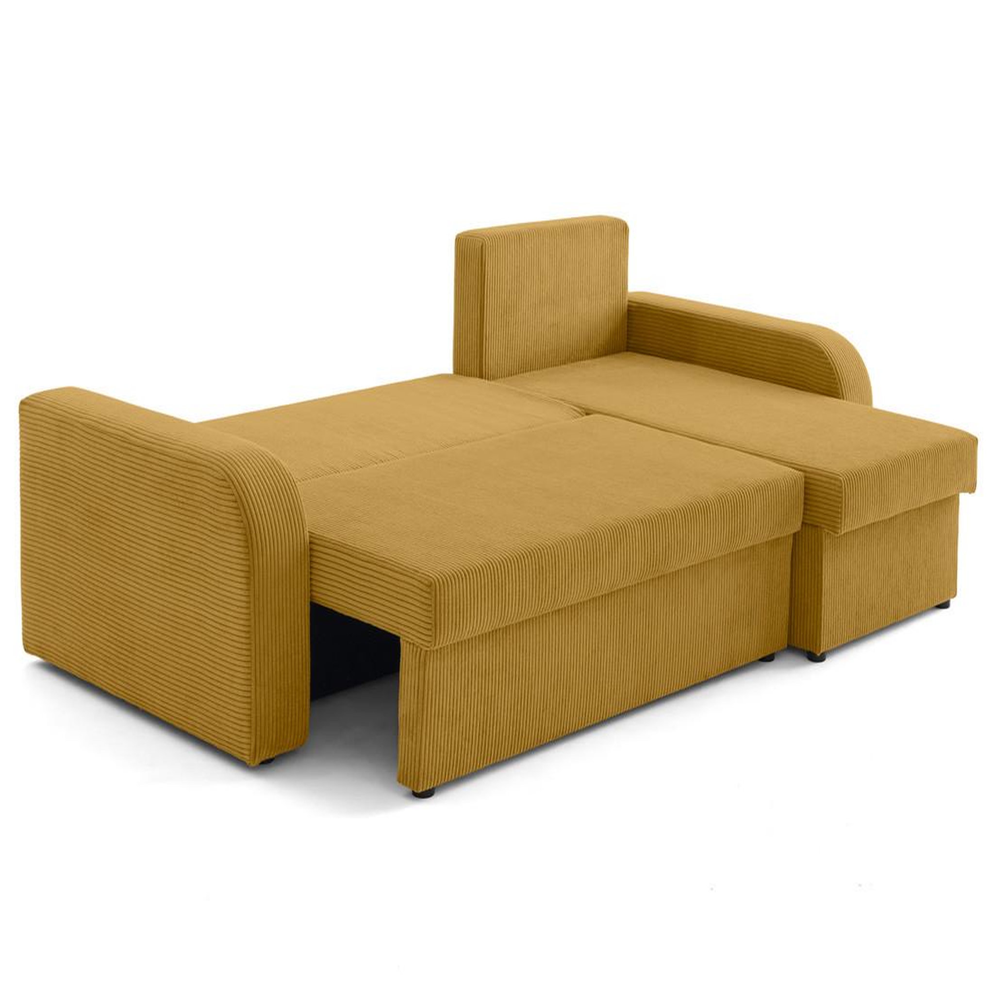 Voir la diapositive 2 : BEST MOBILIER Valos - canapé d'angle réversible - 4 places - convertible avec coffres - en velours côtelé