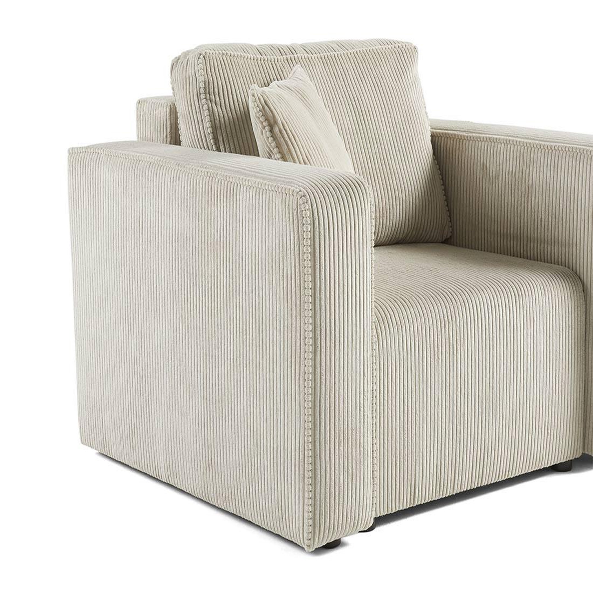 Voir la diapositive 4 : BEST MOBILIER Topaze - fauteuil - en velours côtelé