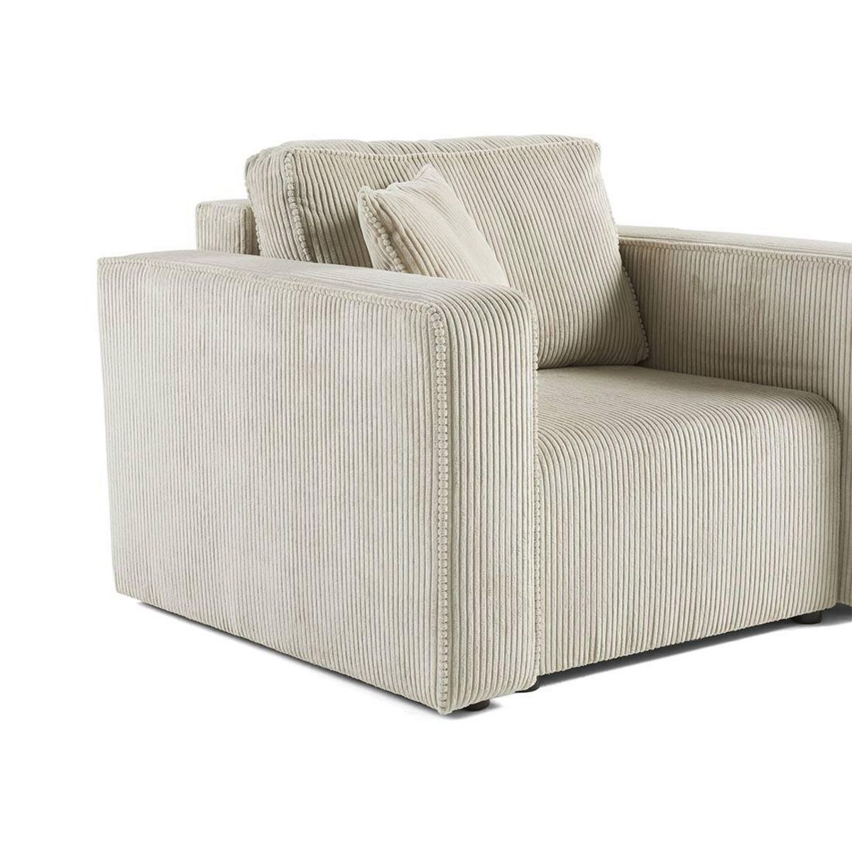 BEST MOBILIER Topaze - fauteuil - en velours côtelé