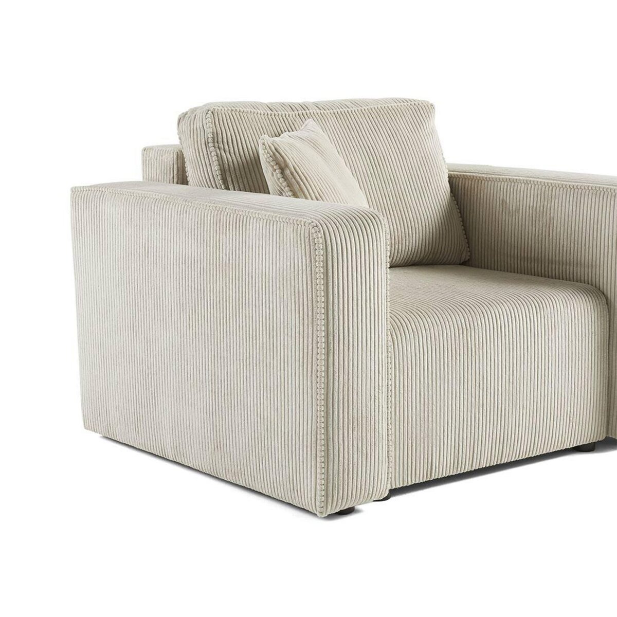 BEST MOBILIER Topaze - fauteuil - en velours côtelé