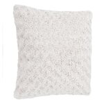 ATMOSPHERA Coussin Imitation Fourrure  Bouclée  45x45cm Écru