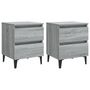 Voir la diapositive 2 : VIDAXL Tables de chevet pieds en metal 2 pcs Sonoma gris 40x35x50 cm