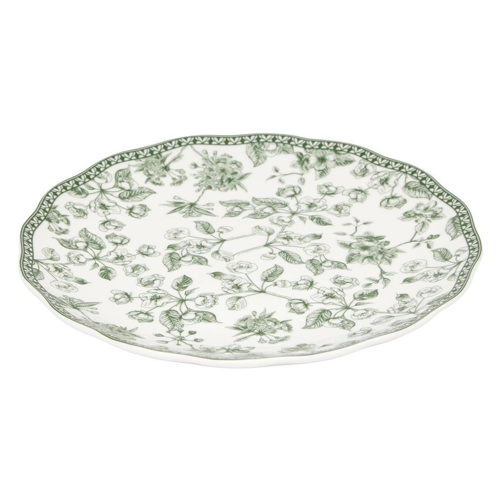 Voir la diapositive 3 : SECRET DE GOURMET Lot de 6 assiettes à dessert  lisière  21cm vert