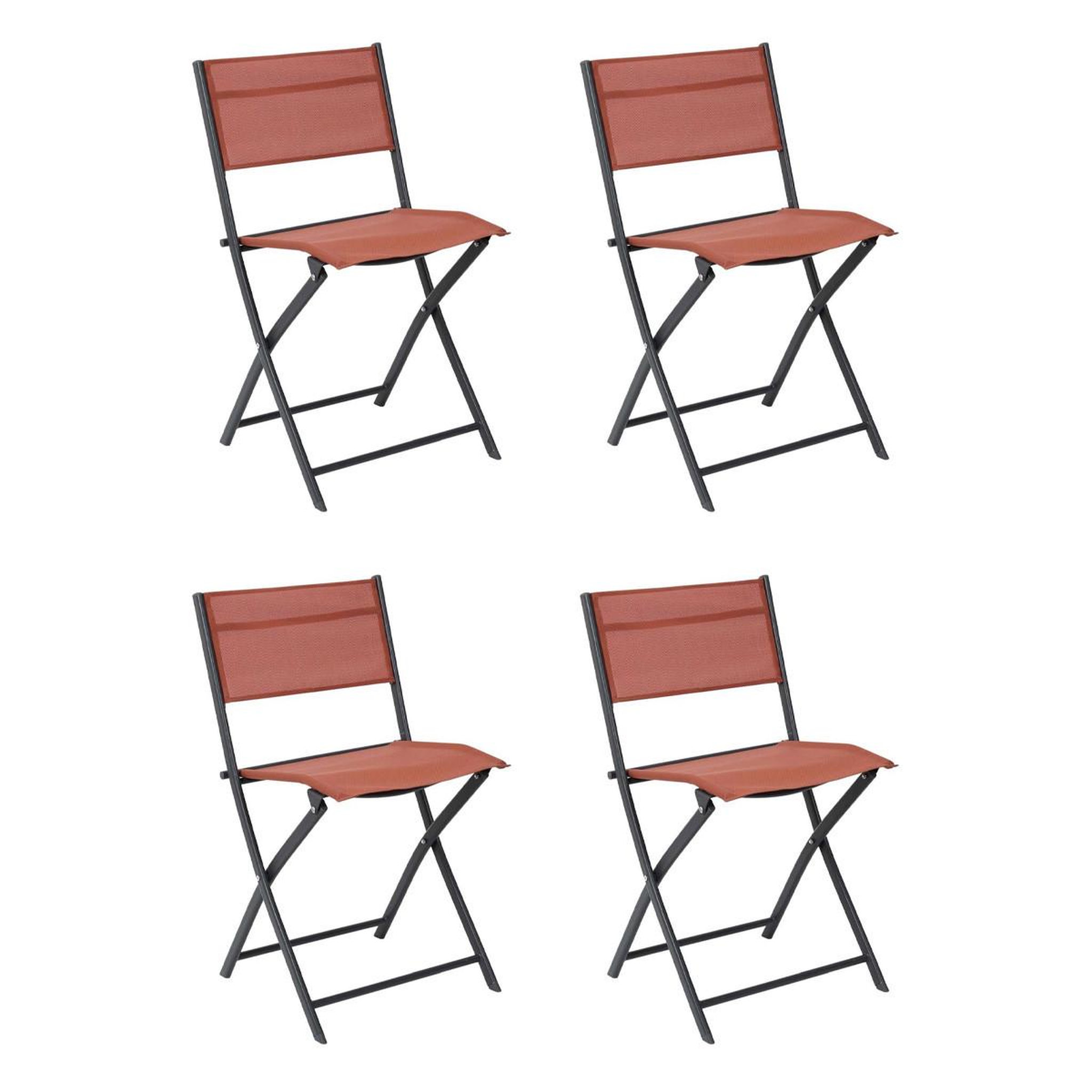 The Home Deco Factory Lot de 4 chaises de jardin  elba  80cm terracotta