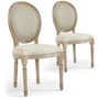 Voir la diapositive 1 : Paris Prix Lot de 20 Chaises Médaillon Tissu  Versailles  96cm Beige