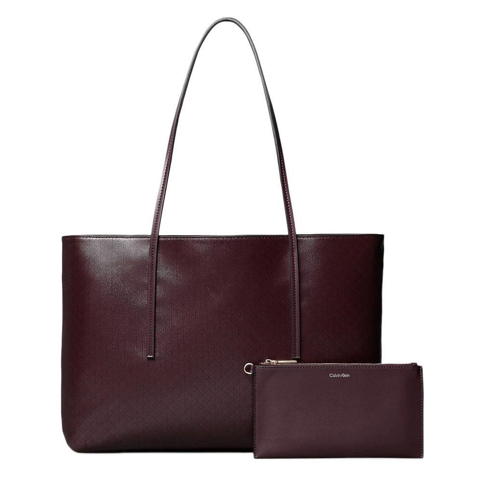 Voir la diapositive 1 : CALVIN KLEIN JEANS Sac Cabas Bordeaux Femme Calvin Klein Jeans Emblem Aop Tote