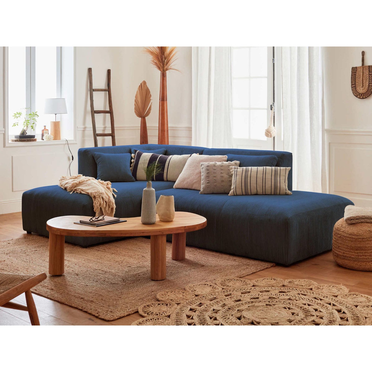 LISA DESIGN Victoire - canapé modulable d'angle gauche - 4 places - en velours côtelé