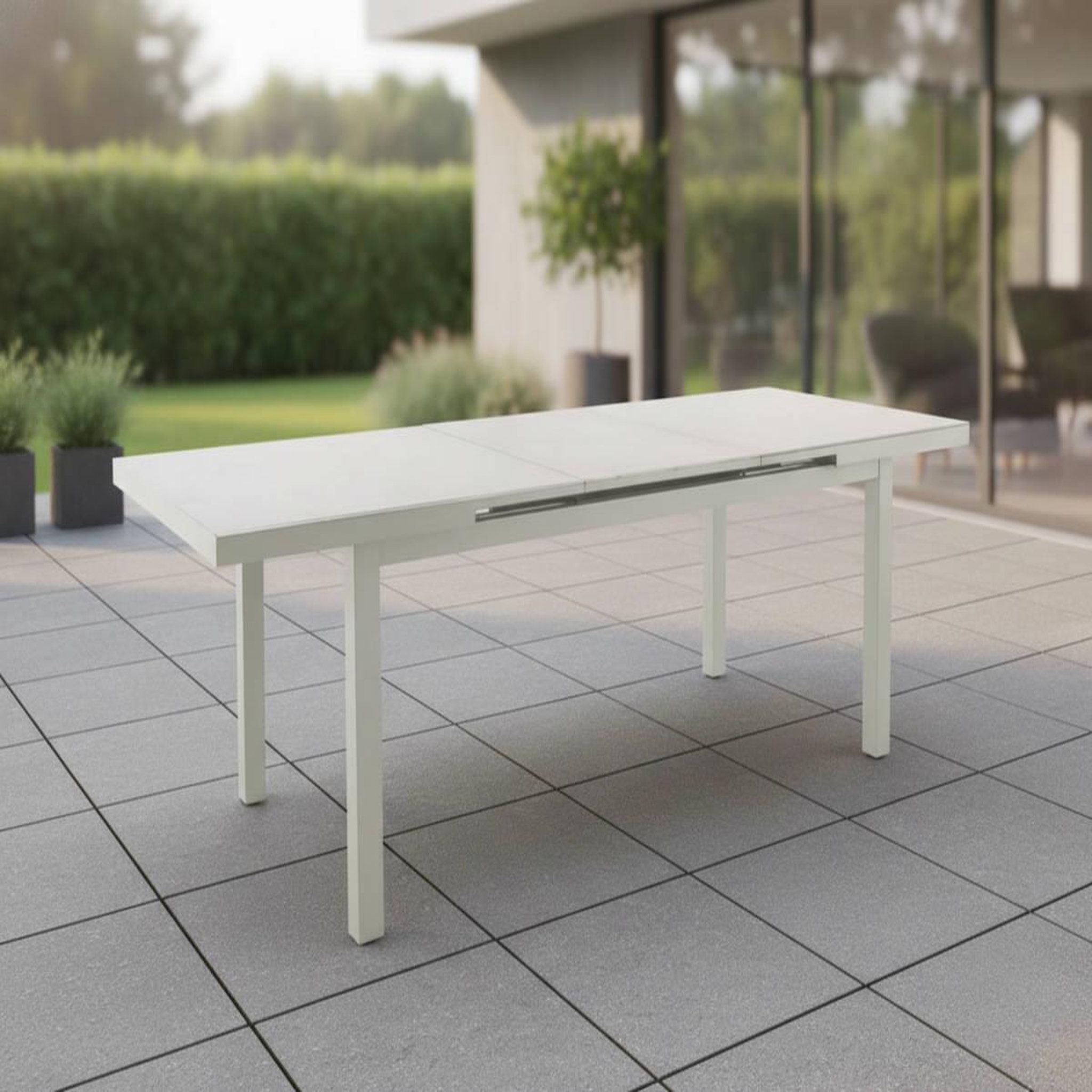 Voir la diapositive 4 : JARDIDECO Table de jardin rectangulaire extensible en aluminium koloa 8/10 places - jardideco