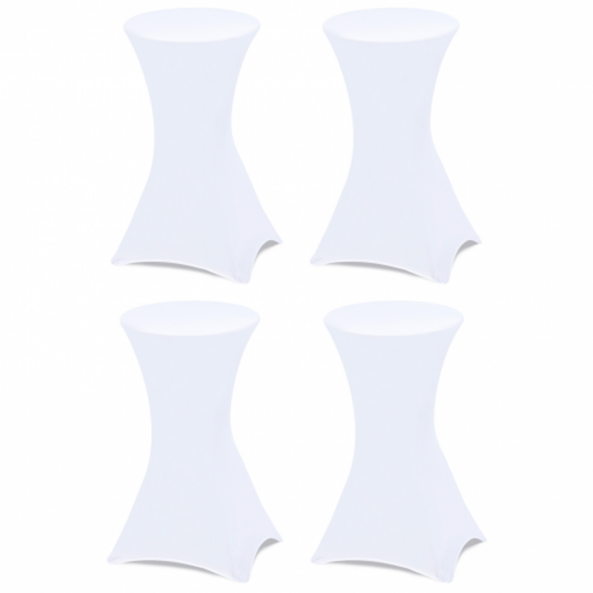 ID MARKET Lot de 4 tables hautes pliantes 105 CM et 4 housses blanches