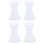 Voir la diapositive 6 : ID MARKET Lot de 4 tables hautes pliantes 105 CM et 4 housses blanches