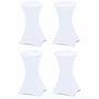 Voir la diapositive 6 : ID MARKET Lot de 4 tables hautes pliantes 105 CM et 4 housses blanches
