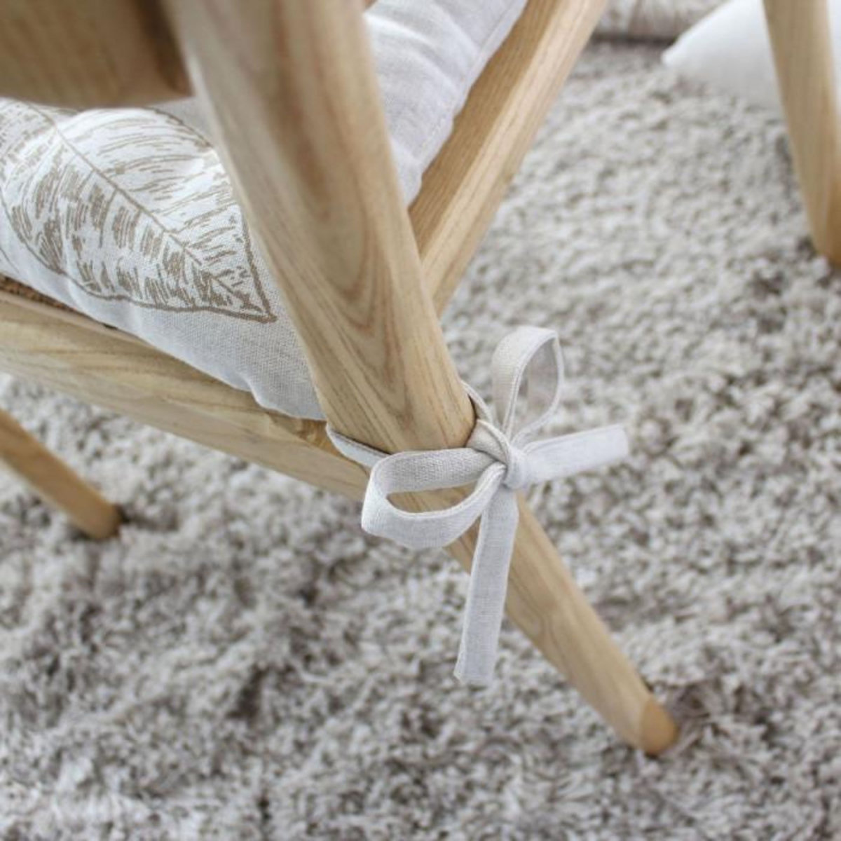 Paris Prix Galette de Chaise Piquée  Natura  38x38cm Écru