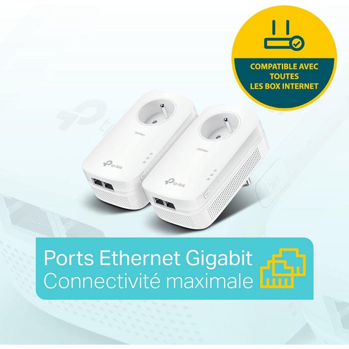 TP-LINK CPL Filaire TL-PA9025P 2000Mbps 2x2RJ45 pack de 2