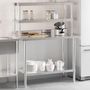 Voir la diapositive 1 : VIDAXL Table de travail de cuisine avec etagere 110x55x150 cm inox