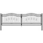 Voir la diapositive 2 : VIDAXL Portail et sommet de lance Noir 406x173 cm Acier enduit poudre