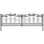 Voir la diapositive 2 : VIDAXL Portail et sommet de lance Noir 406x173 cm Acier enduit poudre