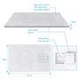 Voir la diapositive 4 : Aurlane Receveur pour douche à l'italienne extra plat aspect ardoise blanc 90x140 cm - STONE 2