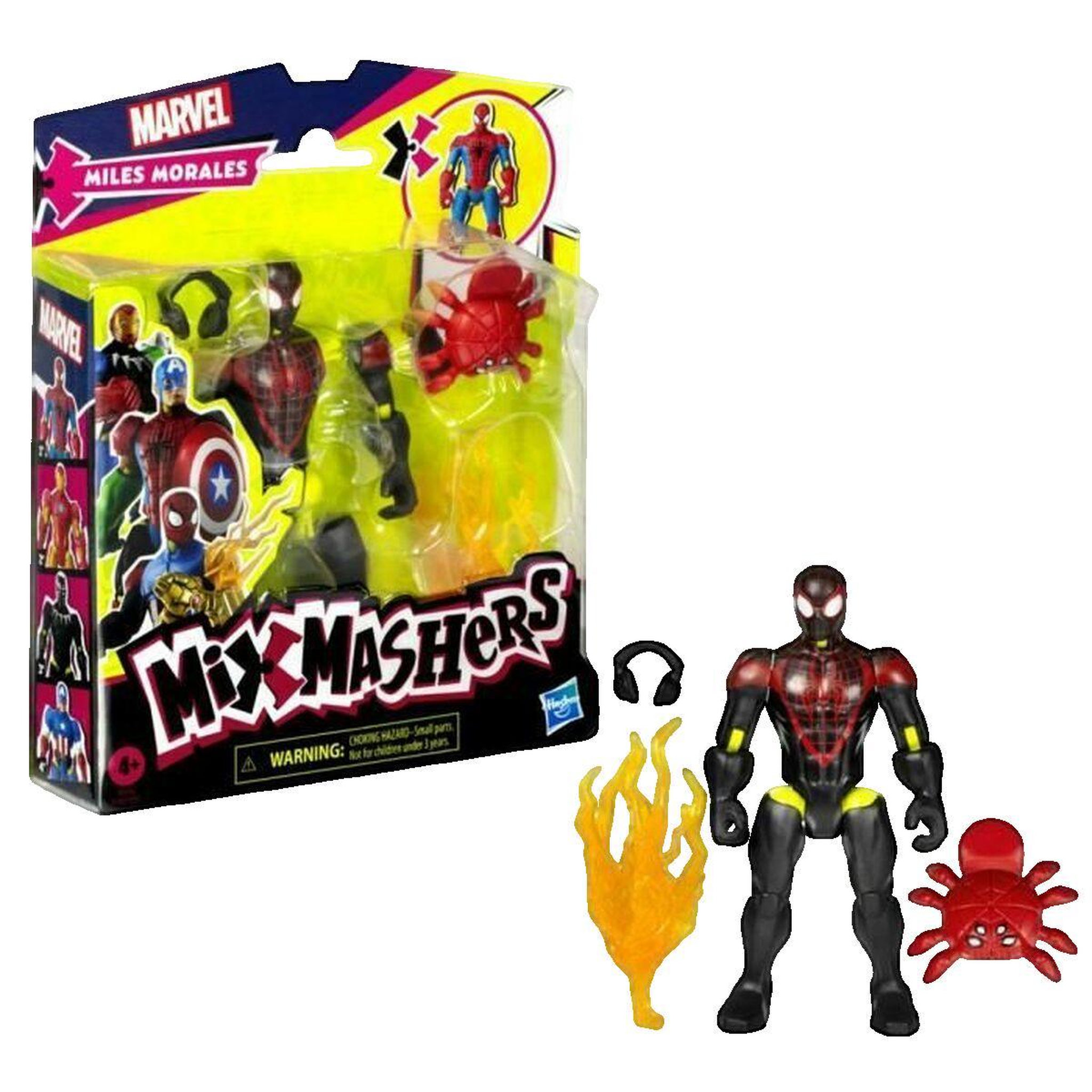 HASBRO MixMashers Miles Morales, figurine personnalisable a mélanger et combiner avec accessoires, Marvel, Des 4 ans