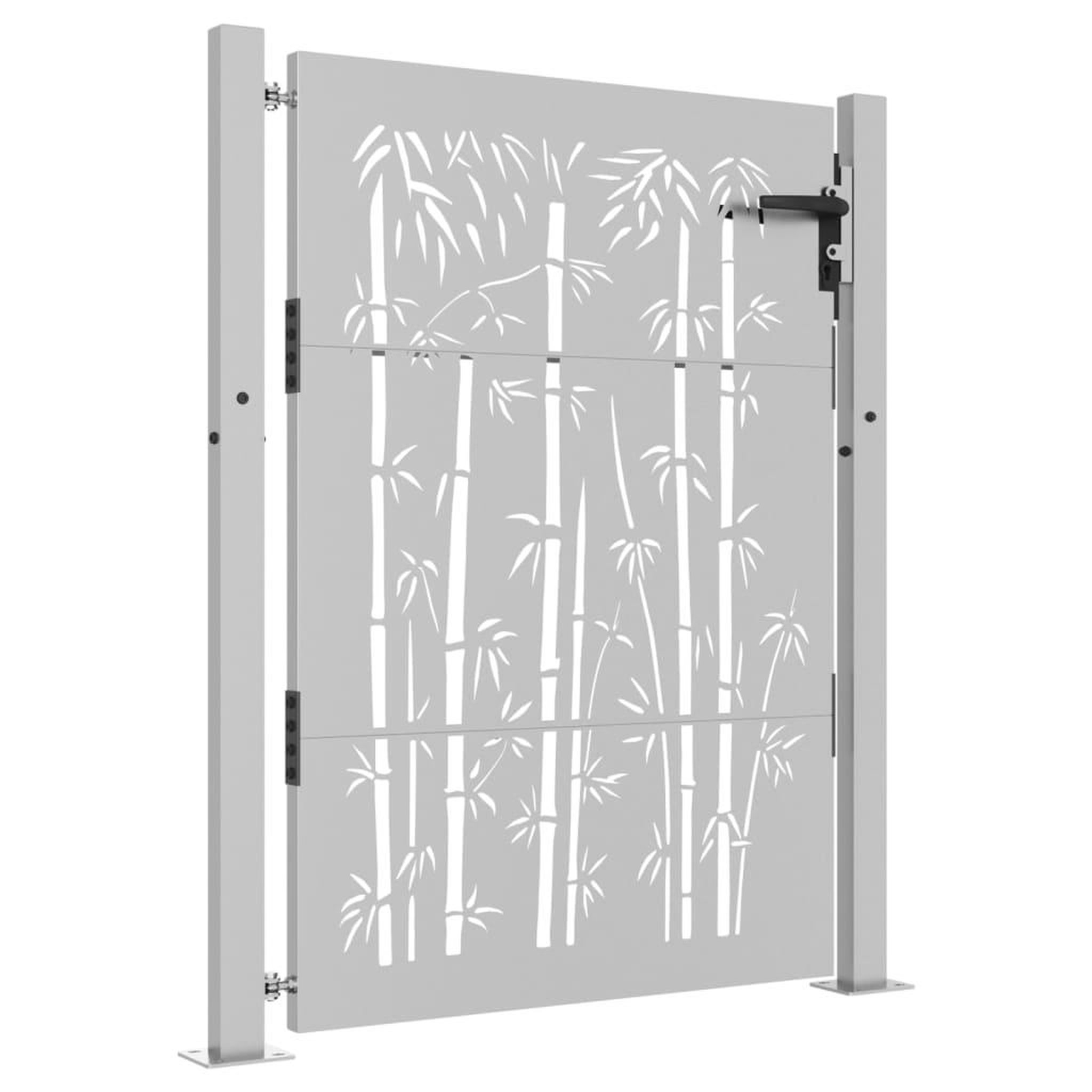 Voir la diapositive 3 : VIDAXL Portail de jardin 105x155 cm acier corten design de bambou