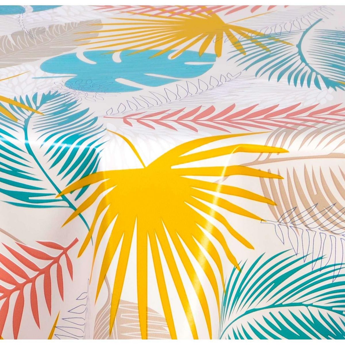 HABITABLE Nappe en toile cirée ronde Galie - Diam. 135 cm - Ecru