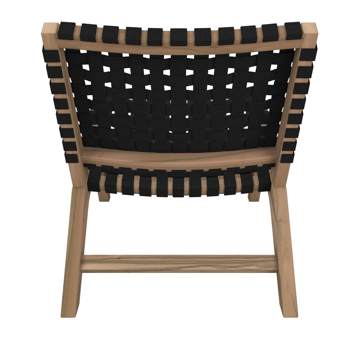 Rendez vous déco Fauteuil de jardin en teck et sangles en tissu noir - Tao