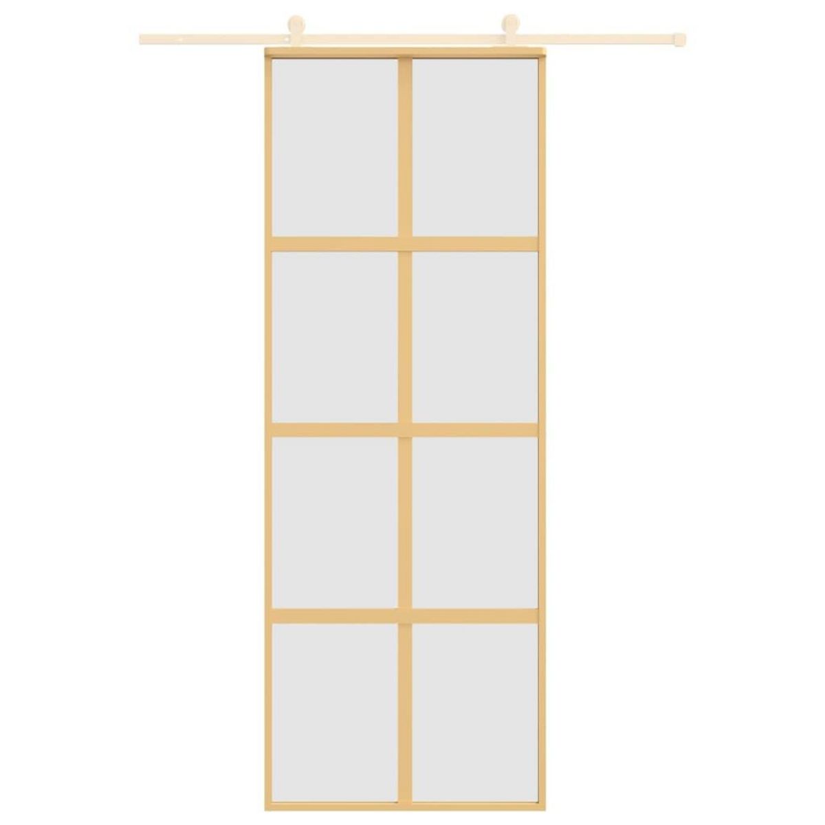 VIDAXL Porte coulissante dore 76x205 cm verre ESG depoli et aluminium