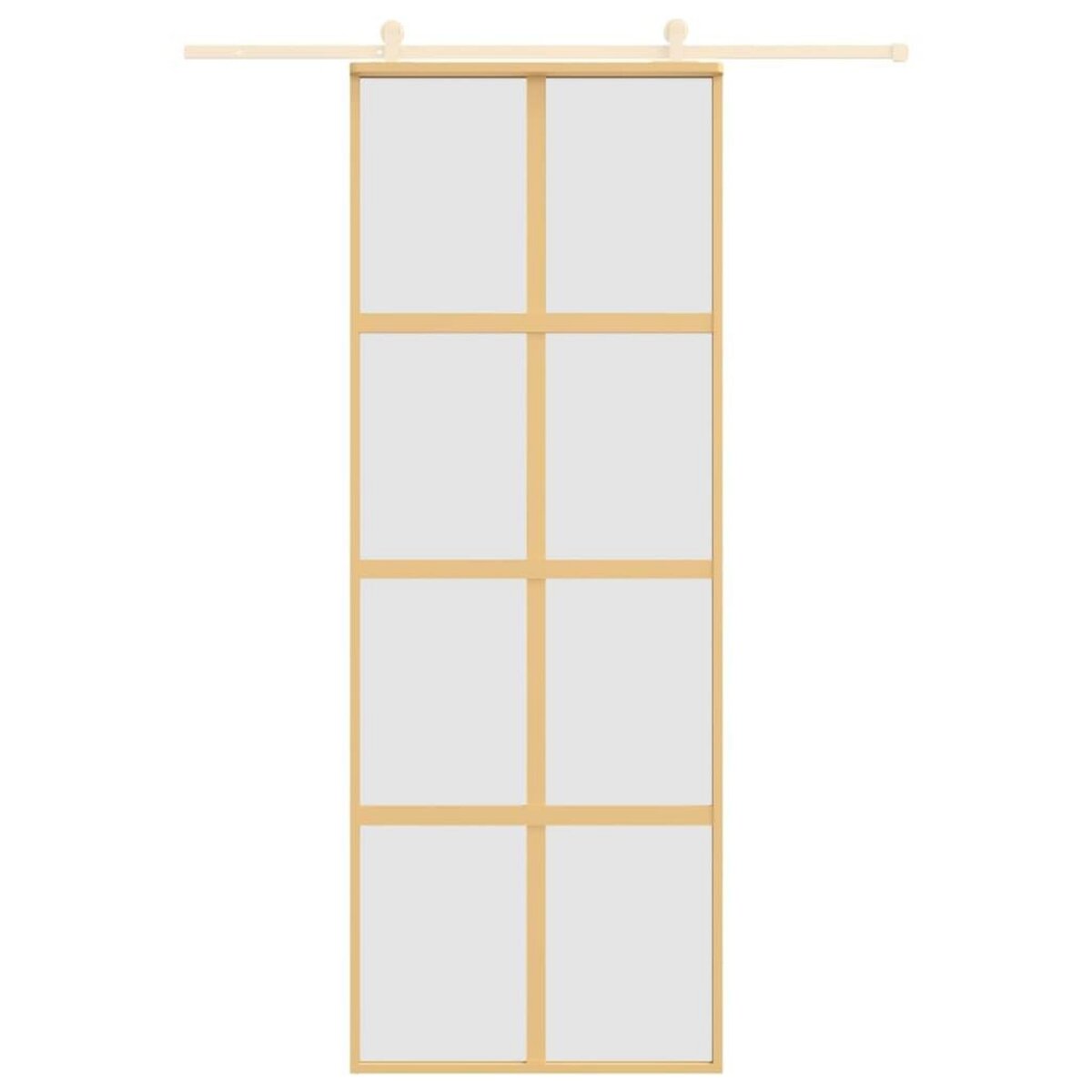 VIDAXL Porte coulissante dore 76x205 cm verre ESG depoli et aluminium