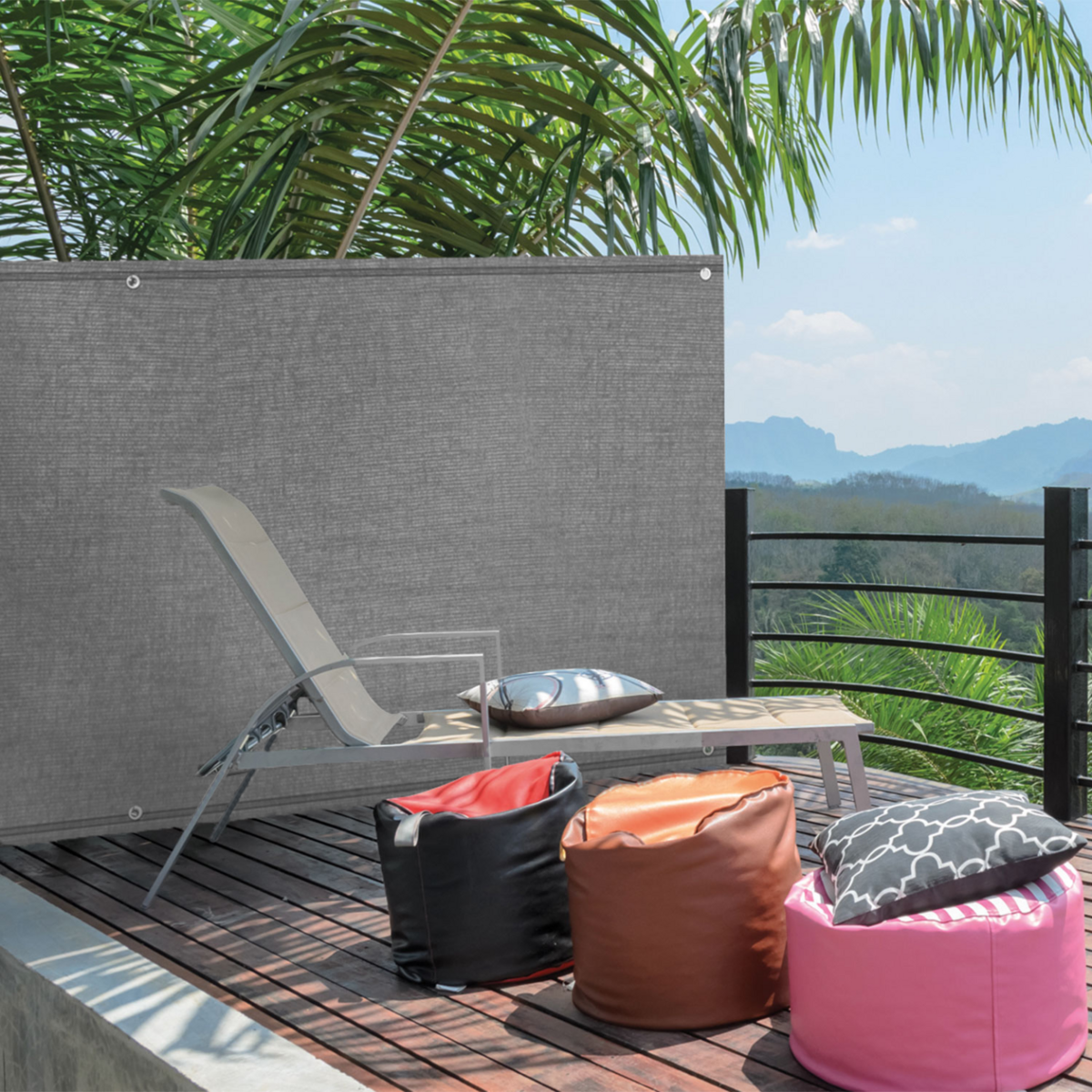 ID MARKET Brise vue haute densité 1,5 x 10 M gris clair 300 gr/m² qualité PRO