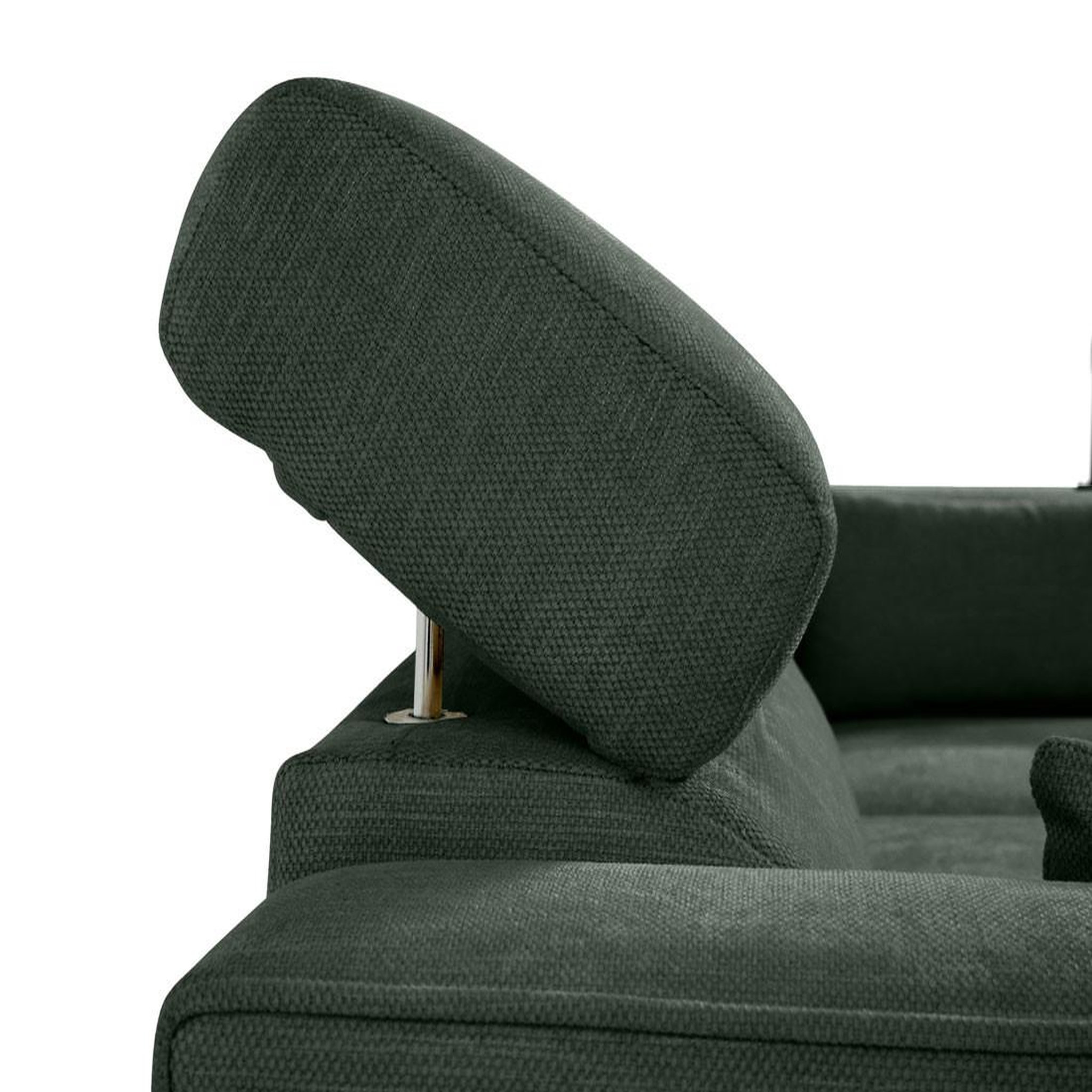 Voir la diapositive 5 : BEST MOBILIER Alicante - canapé d'angle réversible convertible avec têtières - coffre - 4 places - en tissu texturé