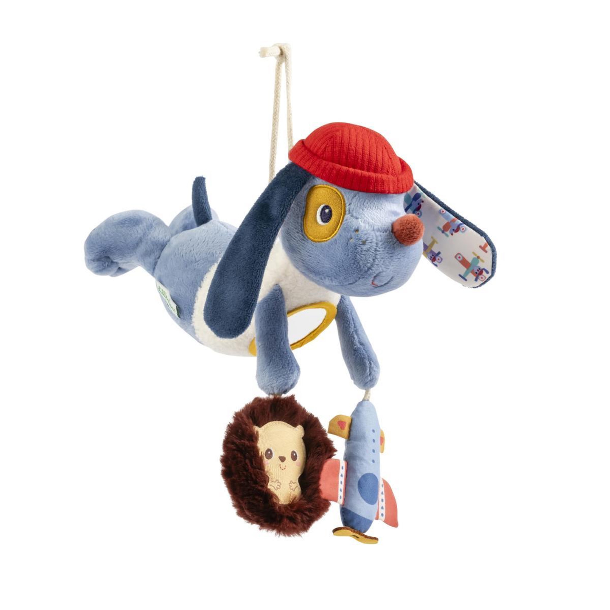 LILLIPUTIENS Jules Le Chien - Peluche Nomade d activites - Bleu - 26 cm