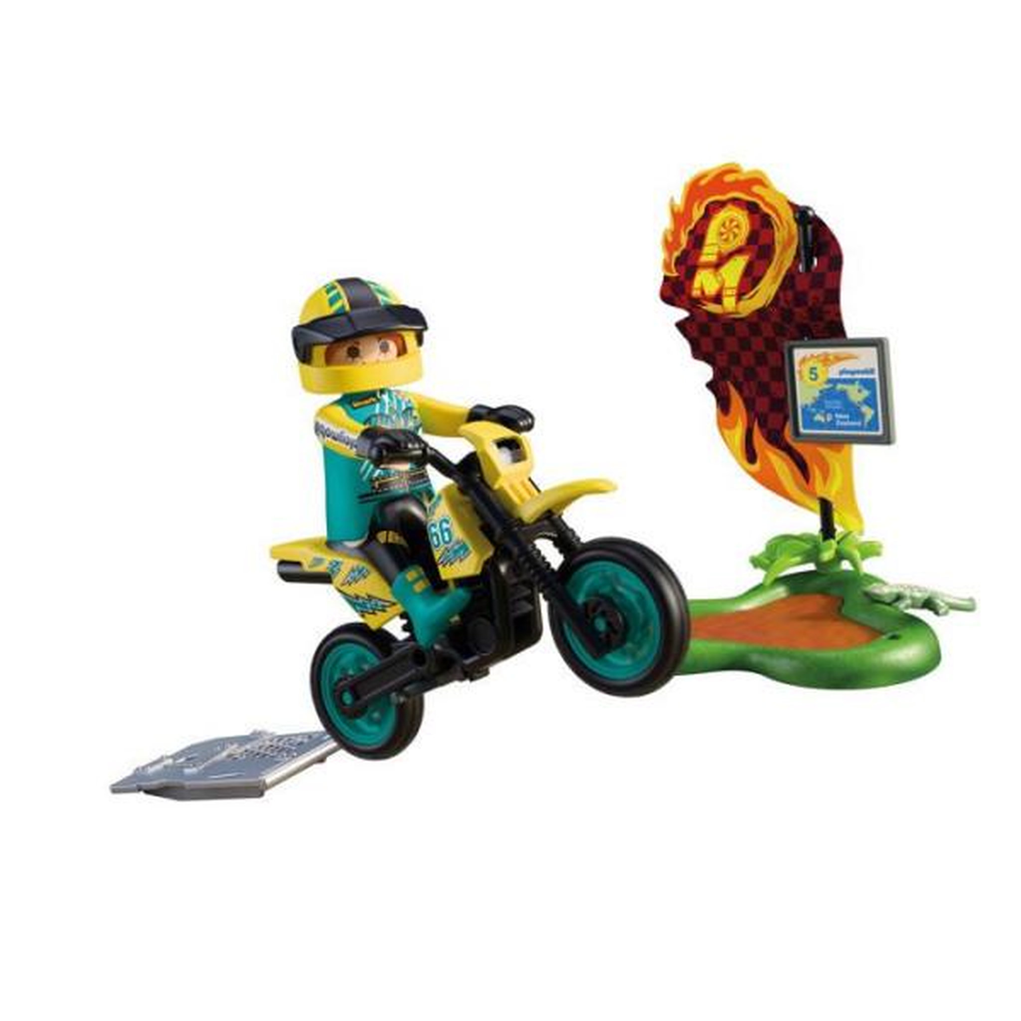 Voir la diapositive 3 : PLAYMOBIL Playmobil 72065 Motocross rider & accessoires