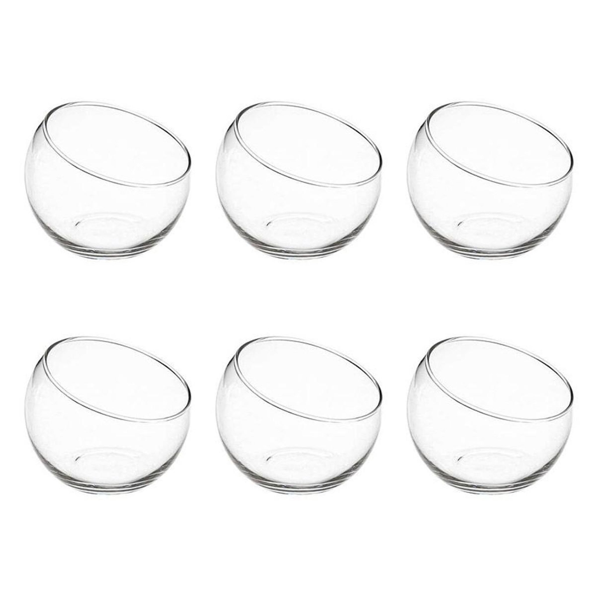 SECRET DE GOURMET Lot de 6 verrines rondes  palm  10cm transparent