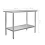 Voir la diapositive 6 : VIDAXL Table de travail de cuisine avec etagere 120x60x120 cm Inox