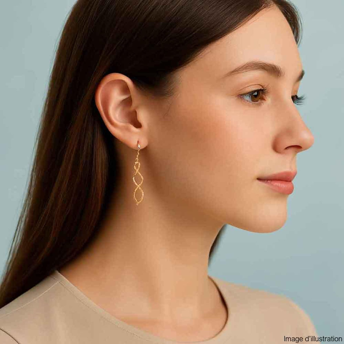 L'ATELIER D'AZUR Boucles d'Oreilles Pendantes et Torsadées Or Jaune - Femme