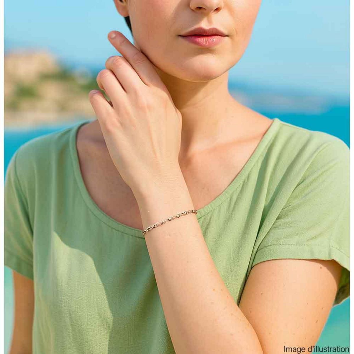 L'ATELIER D'AZUR Bracelet Or Jaune Maille Grain de Café - Femme