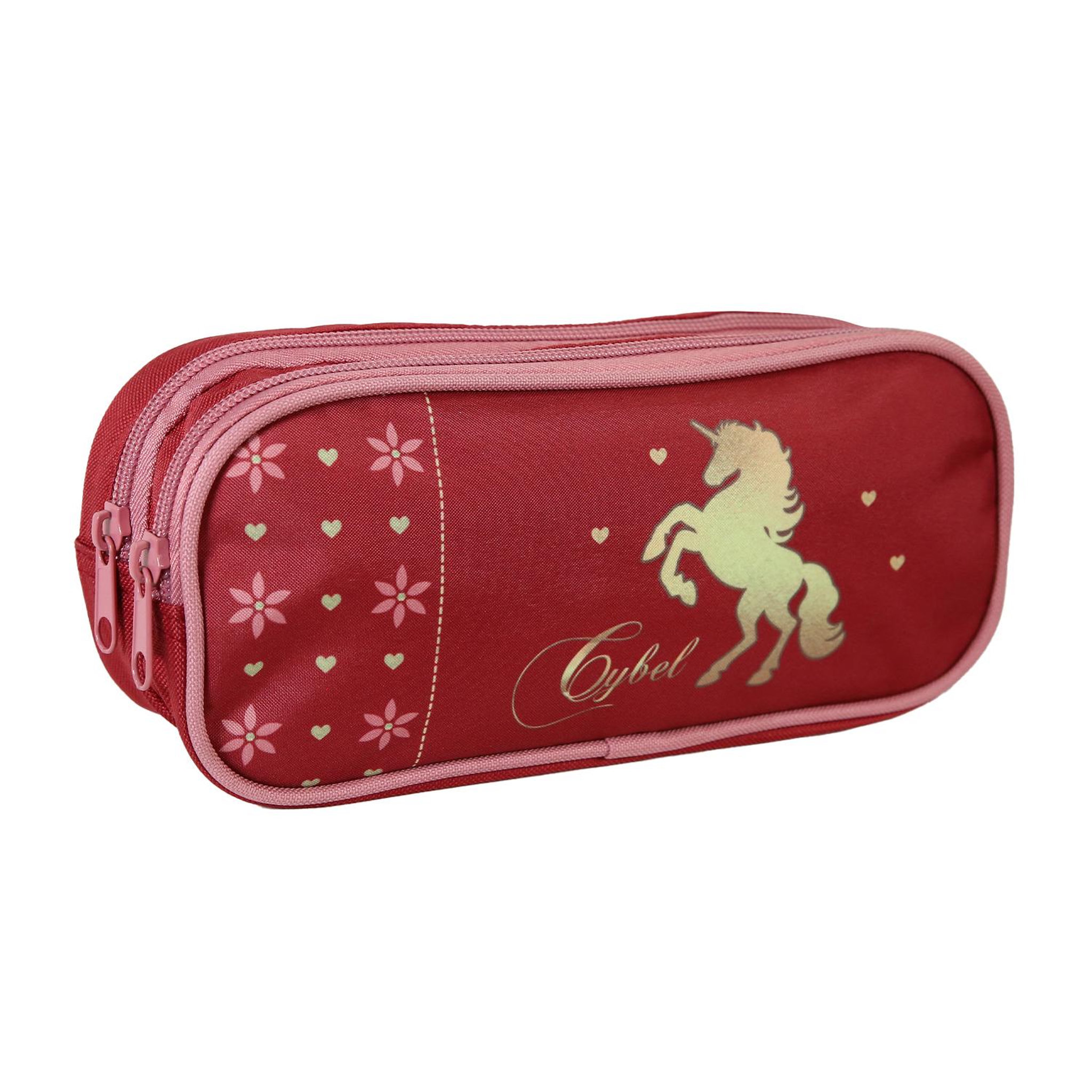 Voir la diapositive 2 : Bagtrotter Bagtrotter Trousse scolaire 2 compartiments Cybel Rose