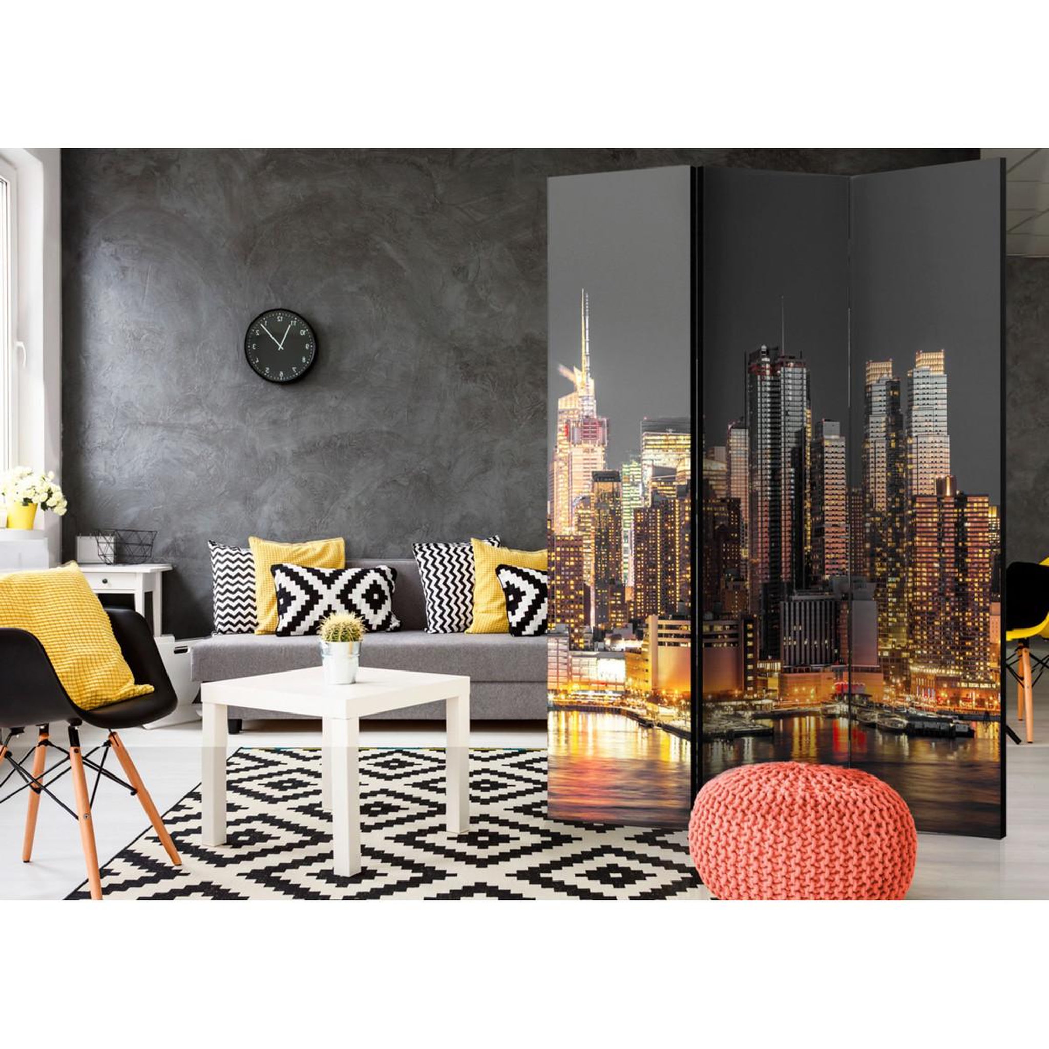 Voir la diapositive 2 : Paris Prix Paravent 3 volets  new york at twilight  135x172cm