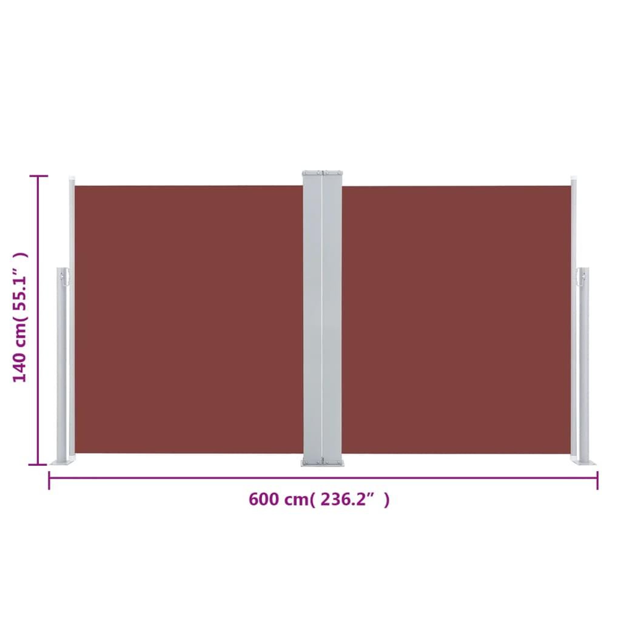 Voir la diapositive 6 : VIDAXL Auvent lateral retractable Marron 140 x 600 cm