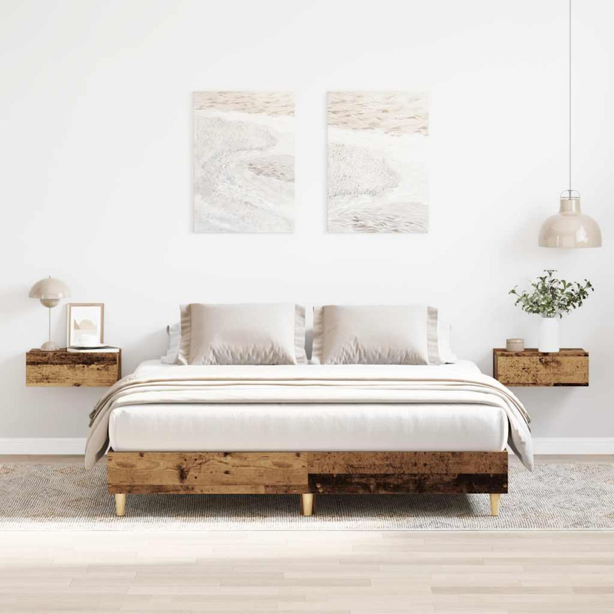 VIDAXL Cadre de lit sans matelas vieux bois 140x200 cm bois ingenierie