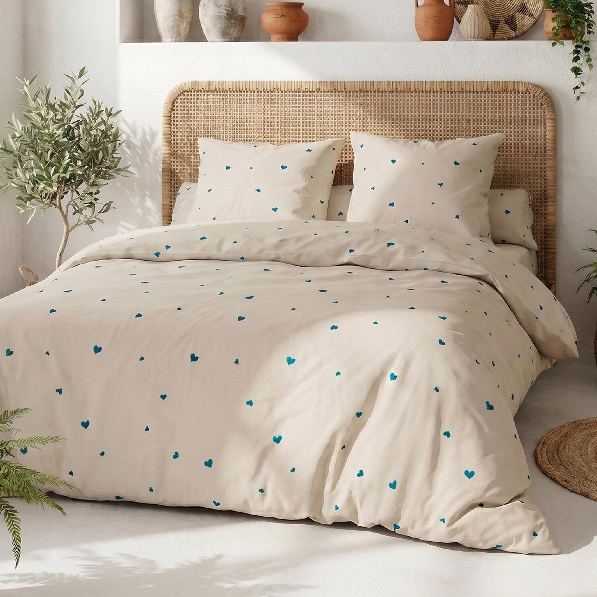 Voir la diapositive 2 : ATELIER DU COTON Parure housse de couette en coton 57 fils lamourelle